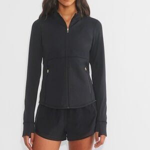 Aritzia Golden Life Relay Zip Up Black